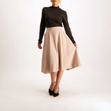 Skirt black flare cotton