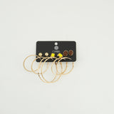 6 Pack Earring Set.Chunky Studs And Hoops.