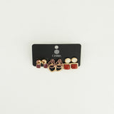 6 Pack Earring Set.Chunky Studs.