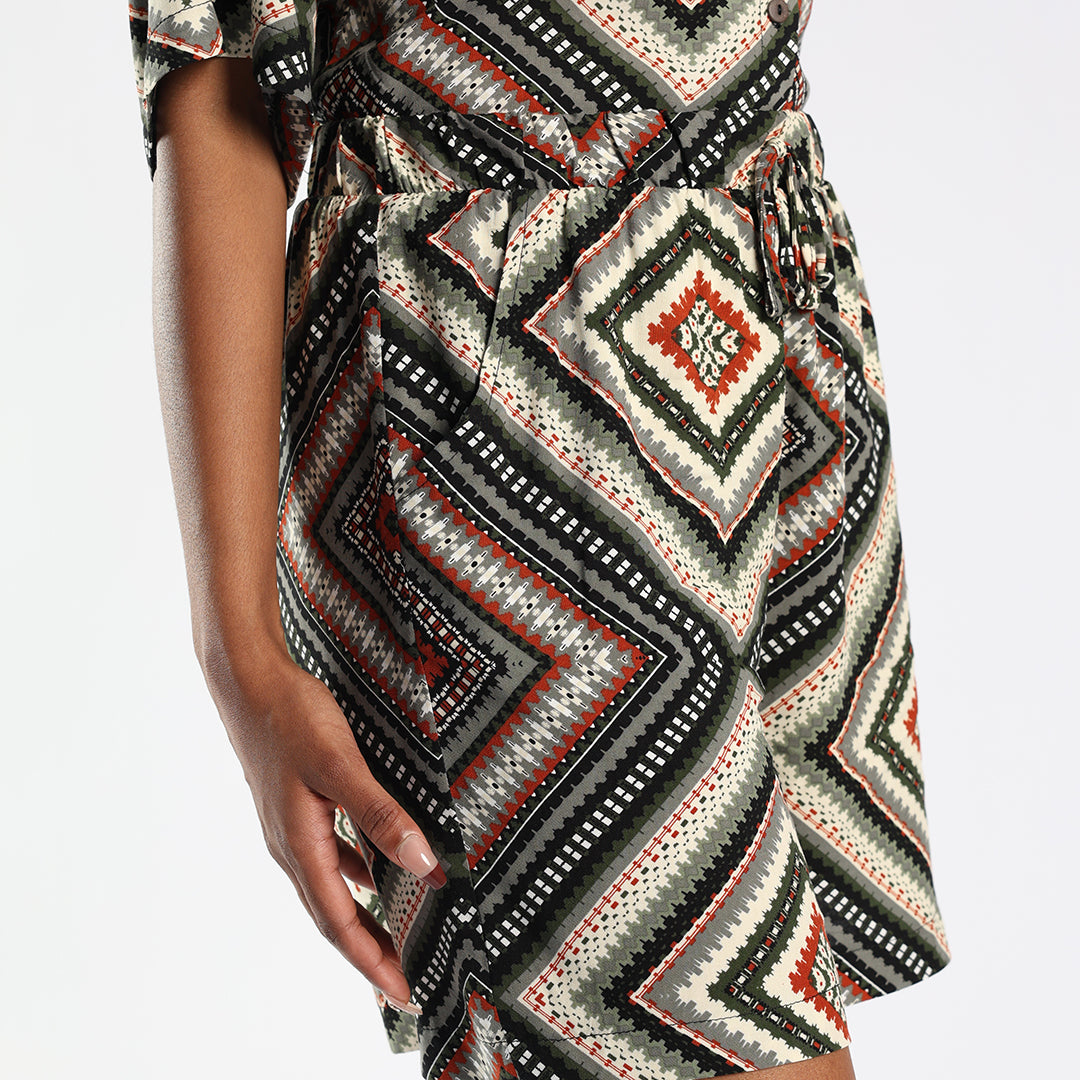 Printed Diamond Shorts