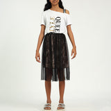 Black Leopard Printed Skirt