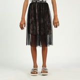 Black Leopard Printed Skirt