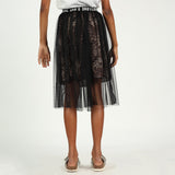 Black Leopard Printed Skirt