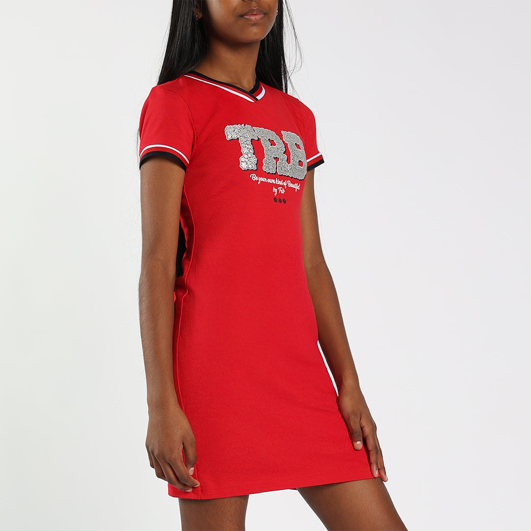 Girls Red Bodycon Dress