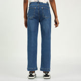 Girls Light Blue Denim Wide Leg Jean