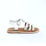 Strappy Leather Sandal.Glitter Detail.