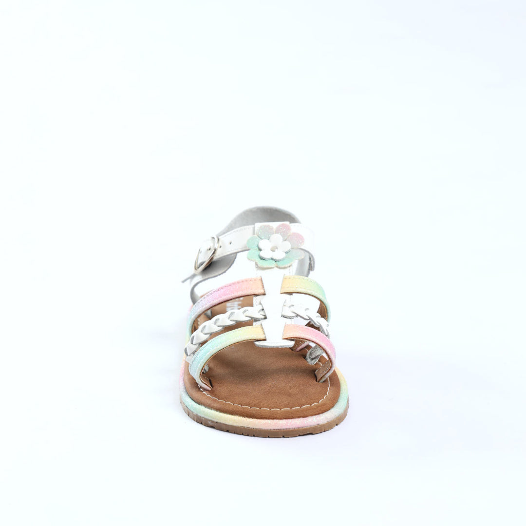 Strappy Leather Sandal.Glitter Detail.