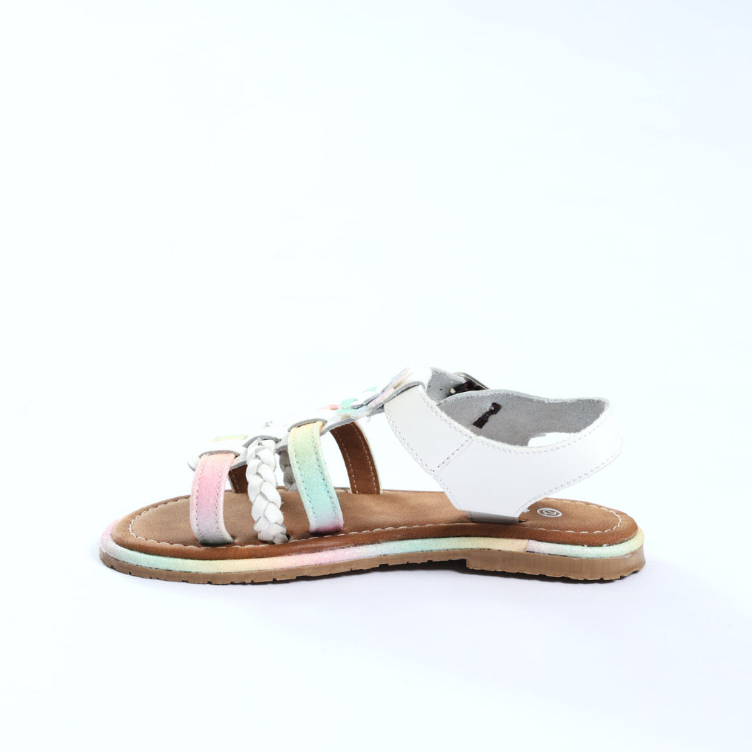 Strappy Leather Sandal.Glitter Detail.