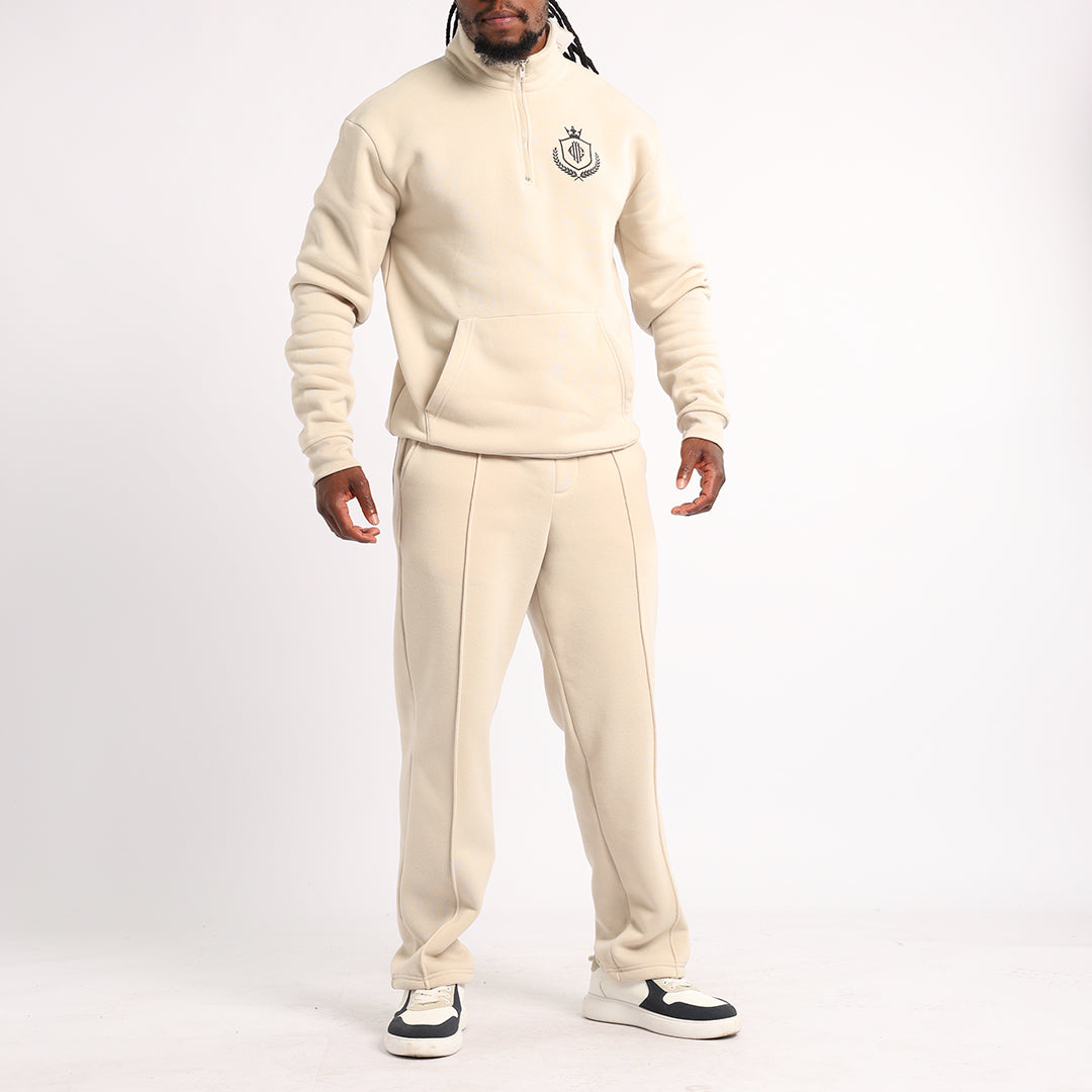 Mens Moda Stone Brushed 1/4 Zip Sweater