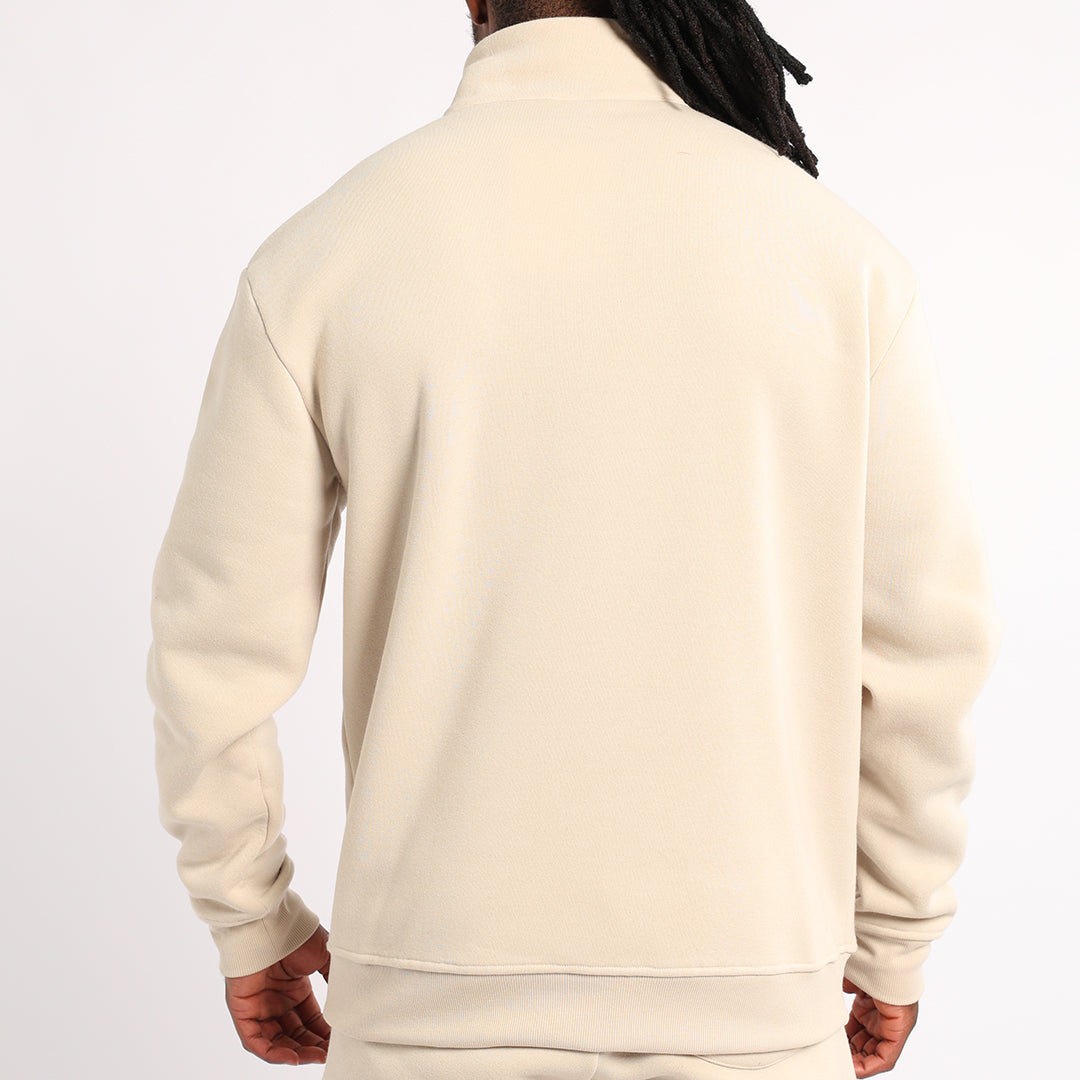 Mens Moda Stone Brushed 1/4 Zip Sweater