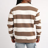 MENS MODA STONE STRIPE CREWNECK SWEATER