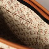 LADIES CIARRA TAN &amp; BEIGE MONOGRAM SHOPPER BAG