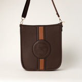 LADIES CIARRA DARK CHOC UPRIGHT CROSSBODY BAG