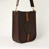 LADIES CIARRA DARK CHOC UPRIGHT CROSSBODY BAG