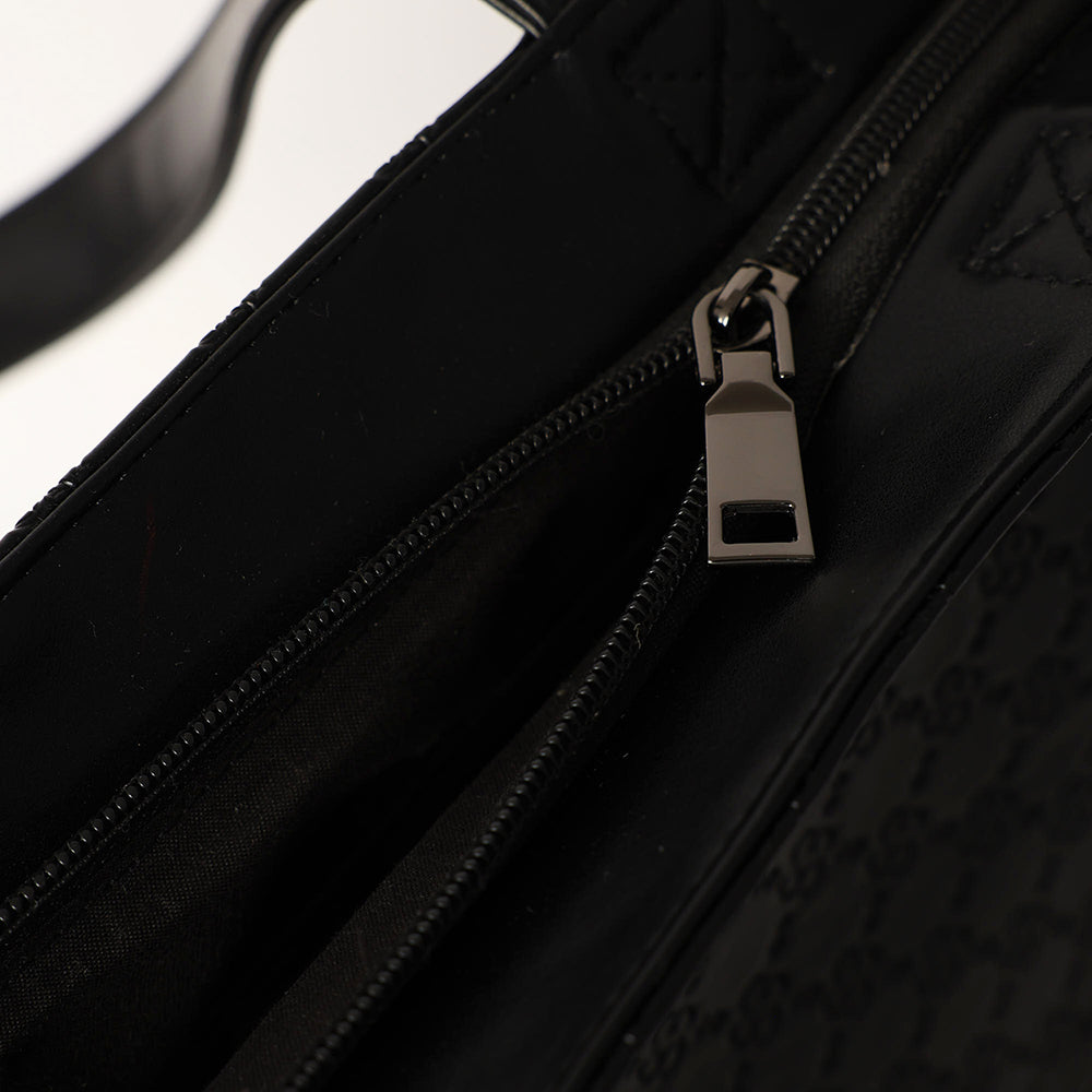 LADIES CIARRA BLACK LARGE TOTE BAG (LAPTOP COMPARTMENT)