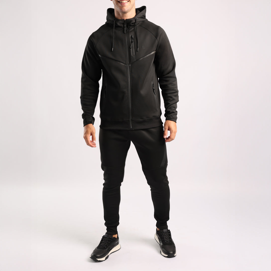 MENS ZAFF BLACK TRACK ZIP THRU JACKET