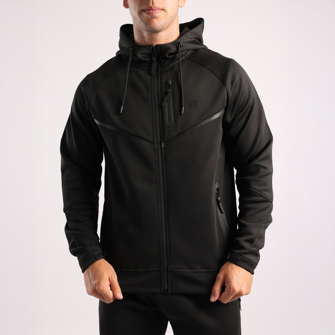 MENS ZAFF BLACK TRACK ZIP THRU JACKET – Fashion Fusion