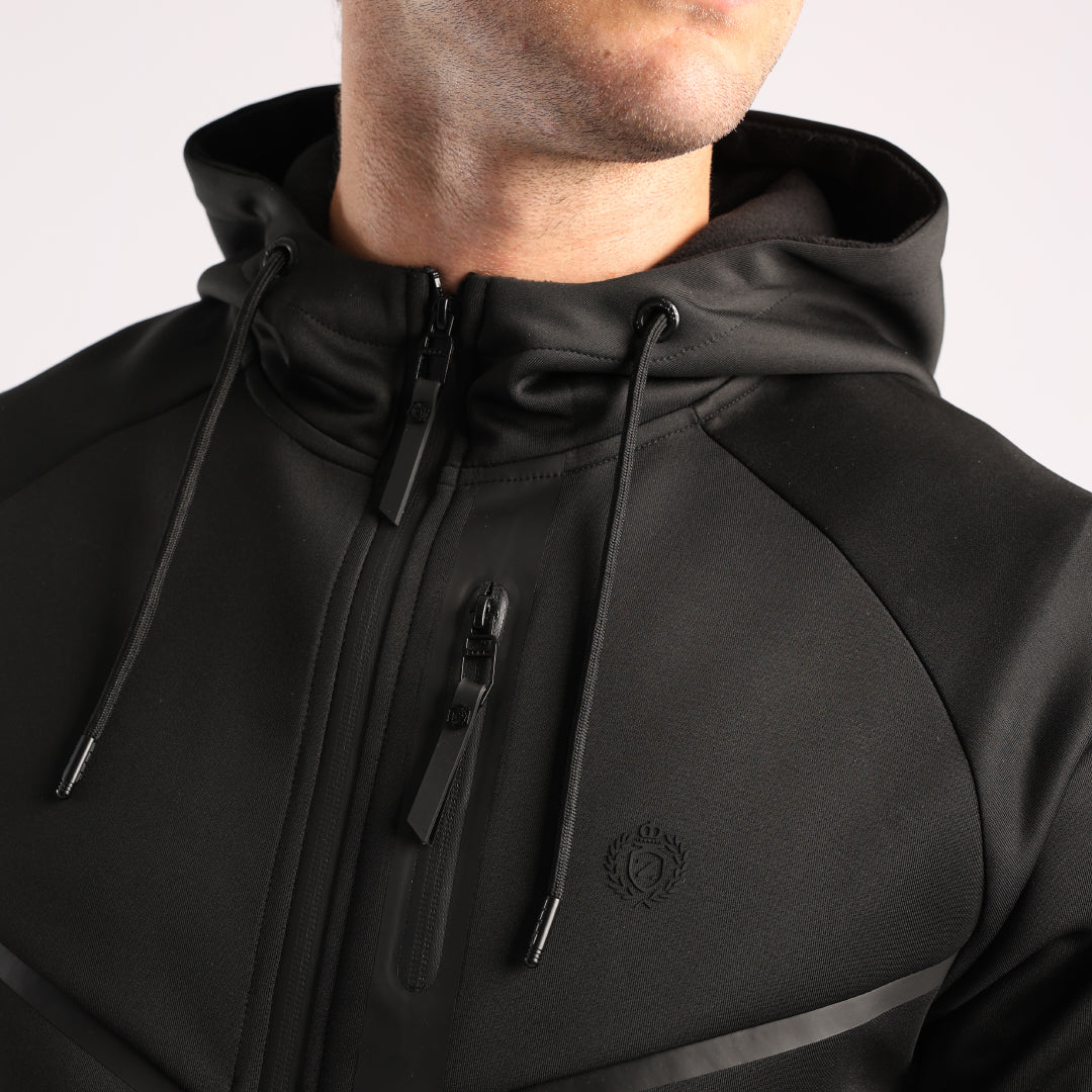 MENS ZAFF BLACK TRACK ZIP THRU JACKET