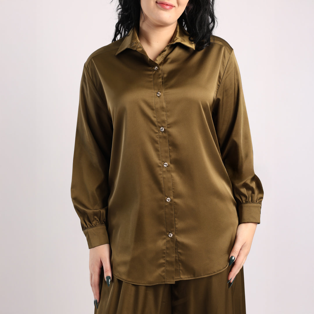 OLIVE BUTTON DOWN LS SHIRT
