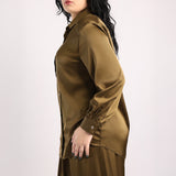 OLIVE BUTTON DOWN LS SHIRT