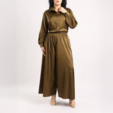 LADIES CIARRA OLIVE FLARED PANTS