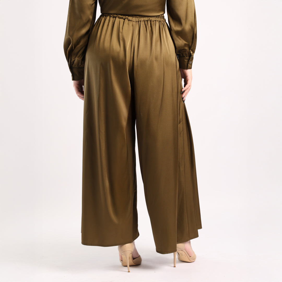 LADIES CIARRA OLIVE FLARED PANTS