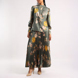 LADIES CIARRA SAGE PRINTED LONG SLEEVE BLOUSE