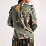 LADIES CIARRA SAGE PRINTED LONG SLEEVE BLOUSE