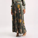 LADIES CIARRA SAGE PLEAT DETAIL SKIRT