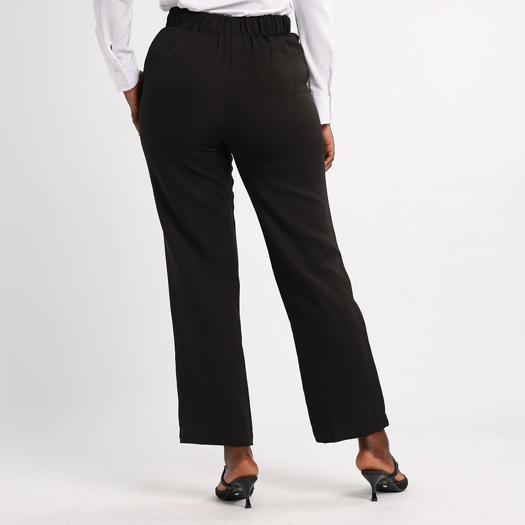 LADIES ALORA BLACK PINTUCK FORMAL PANTS