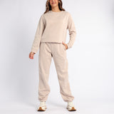 LADIES ALORA STONE BASIC CREW NECK SWEATER