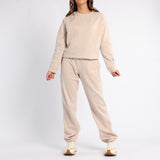 LADIES ALORA STONE BASIC CREW NECK SWEATER