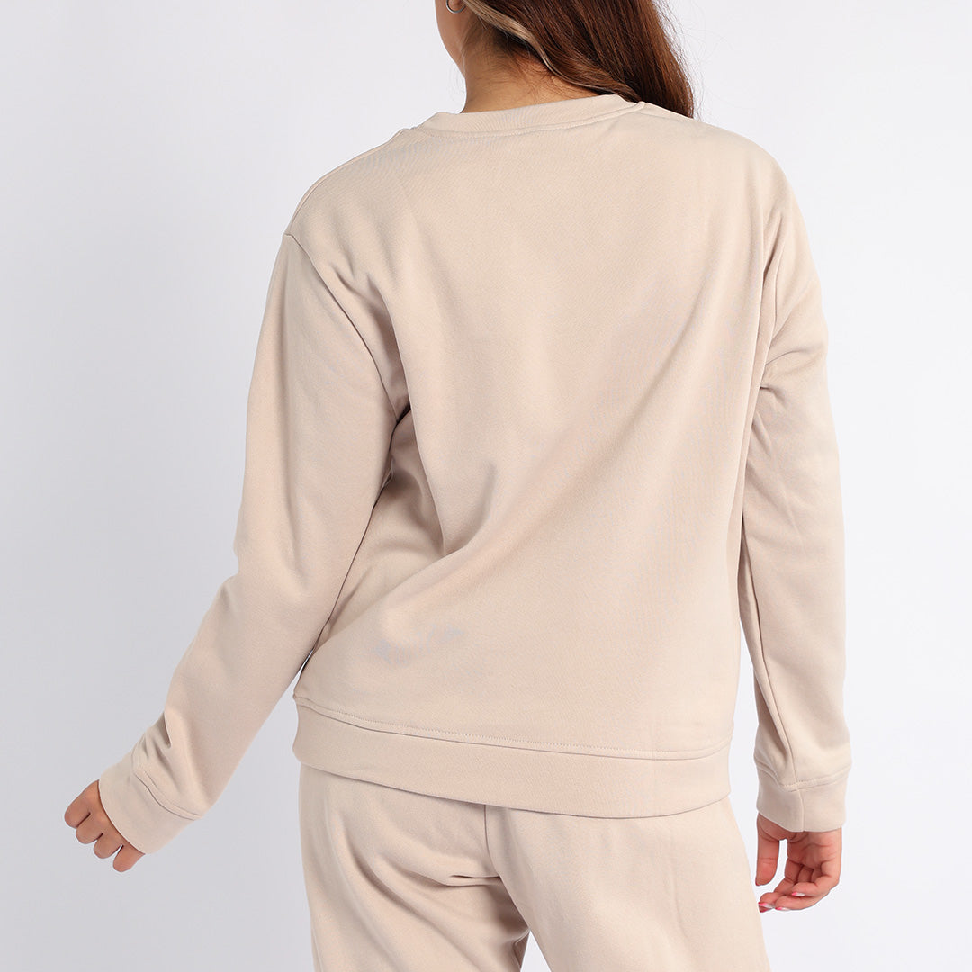 LADIES ALORA STONE BASIC CREW NECK SWEATER
