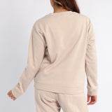 LADIES ALORA STONE BASIC CREW NECK SWEATER