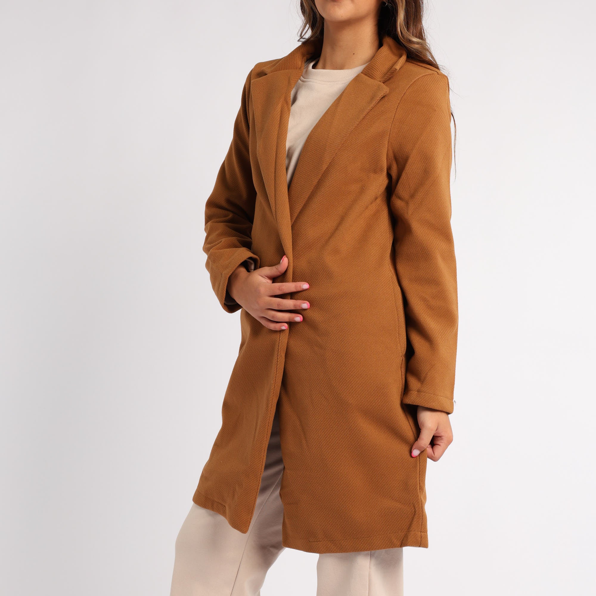 LADIES ALORA DOE PLAIN DYED LONG SLEEVE MELTON AMAJARZ COAT