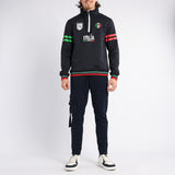 NAVY FORMATION PRINTED 1/4 ZIP SWEATER (ITALY)
