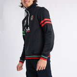 NAVY FORMATION PRINTED 1/4 ZIP SWEATER (ITALY)