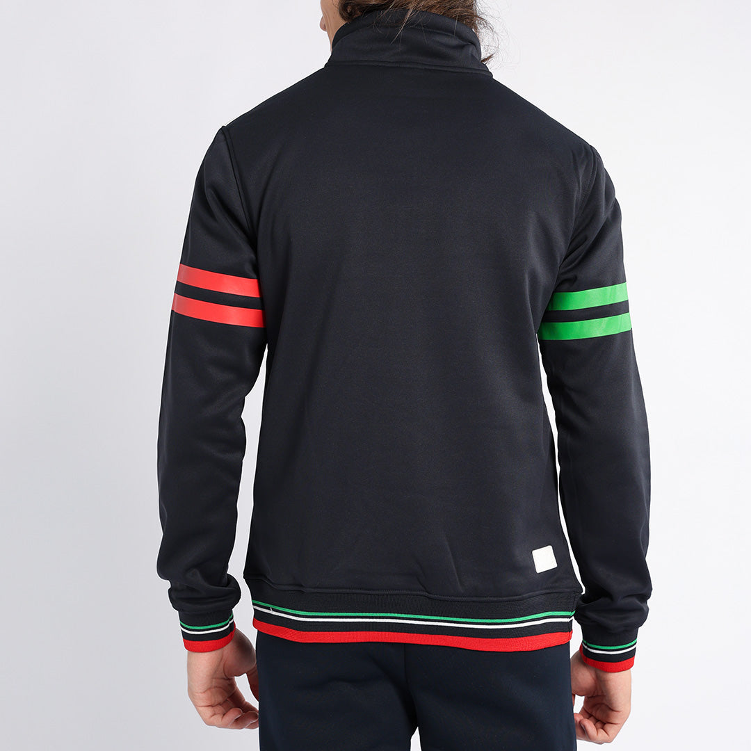 NAVY FORMATION PRINTED 1/4 ZIP SWEATER (ITALY)
