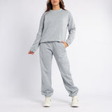 LADIES ALORA GREY BASIC CREW NECK SWEATER