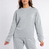 LADIES ALORA GREY BASIC CREW NECK SWEATER