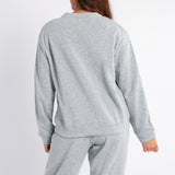 LADIES ALORA GREY BASIC CREW NECK SWEATER