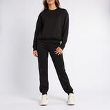 LADIES ALORA BLACK CREW NECK TR SCUBA SWEATER