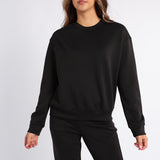 LADIES ALORA BLACK CREW NECK TR SCUBA SWEATER