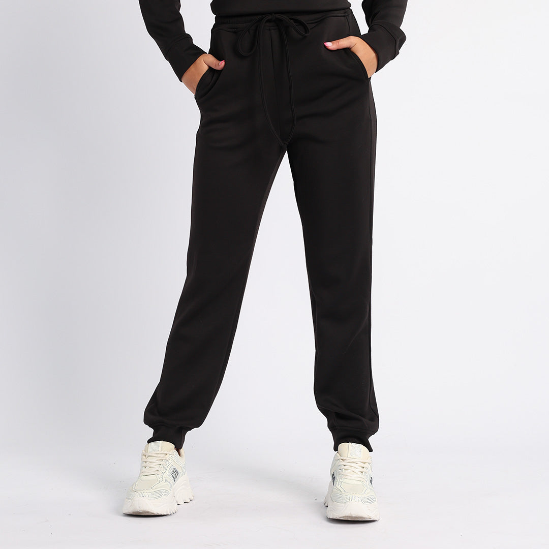 LADIES ALORA BLACK BASIC TRACK PANTS