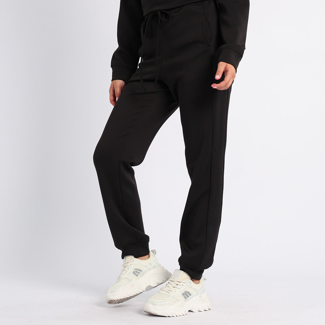 LADIES ALORA BLACK BASIC TRACK PANTS