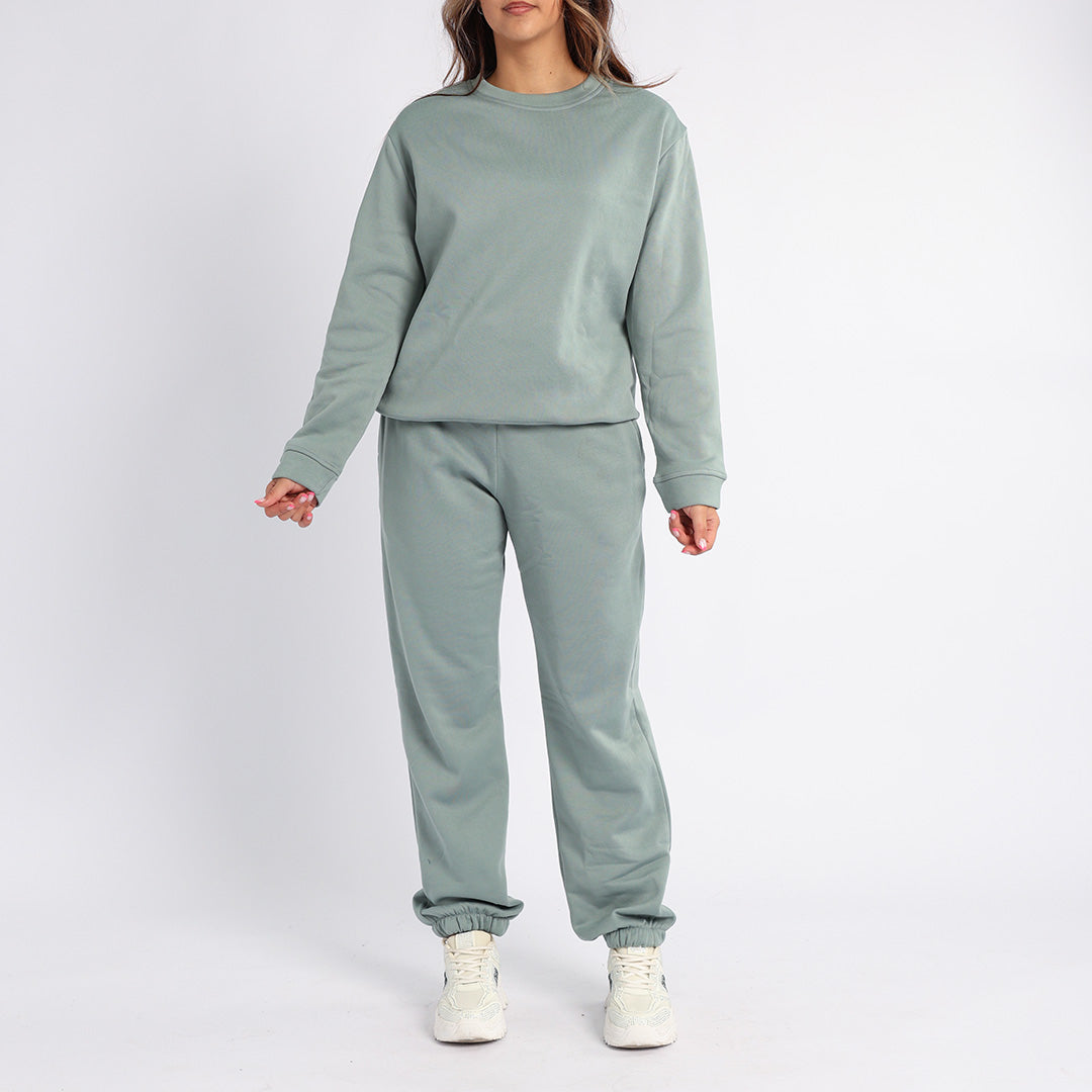 LADIES ALORA SAGE BASIC CREW NECK SWEATER