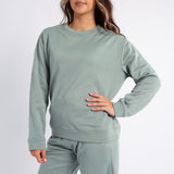 LADIES ALORA SAGE BASIC CREW NECK SWEATER