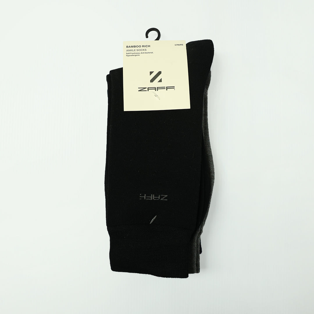 Zaff 3 Pack Ankle Socks.Z Icon Jacquard Branding