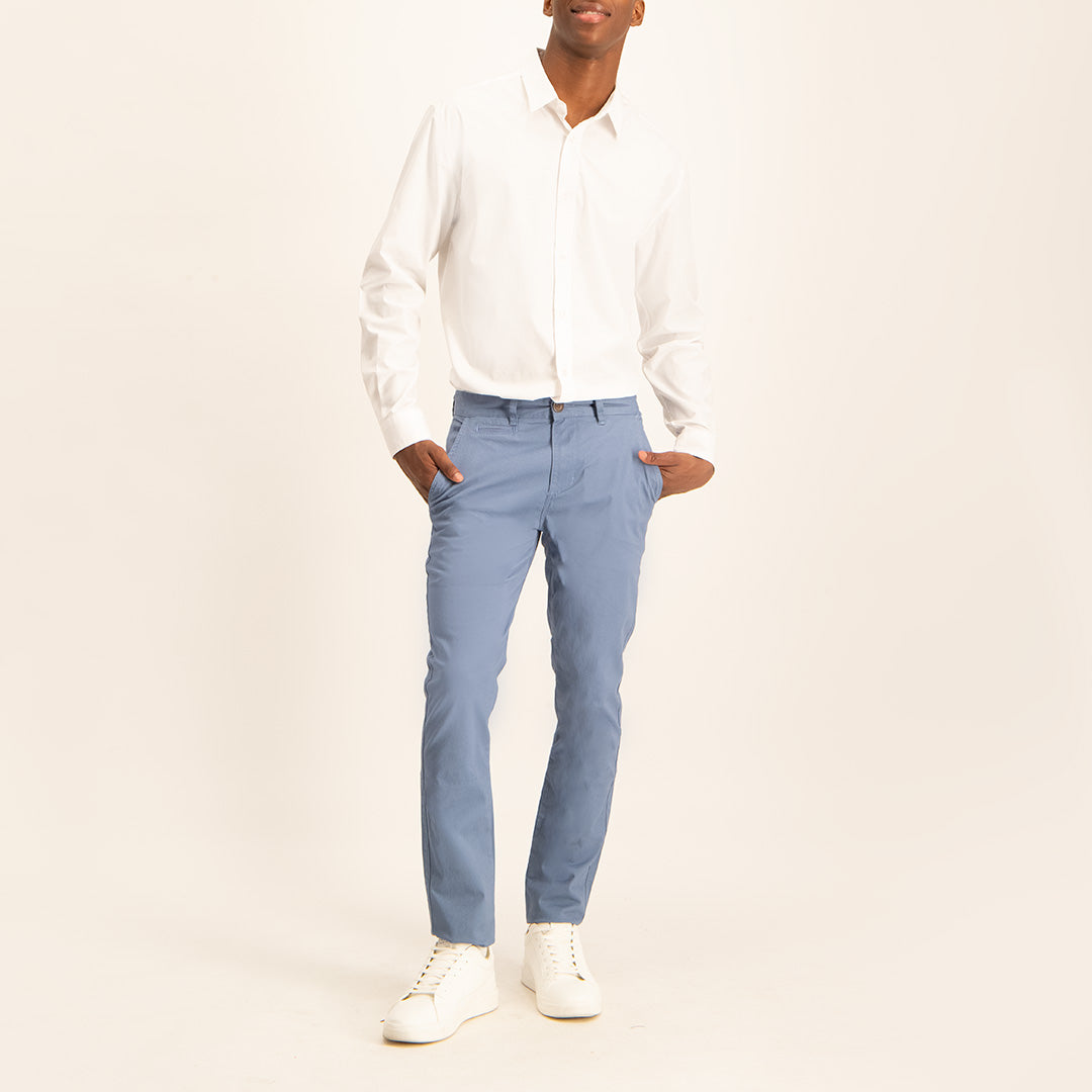 MENS ZAFF BLUE SLATE SLIMFIT STRETCH CHINO (CORE)
