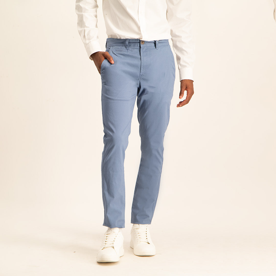 MENS ZAFF BLUE SLATE SLIMFIT STRETCH CHINO (CORE)